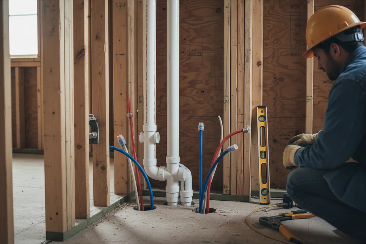 Drain and supply rough-in during Garbage Disposal Repair in Cedar Creek